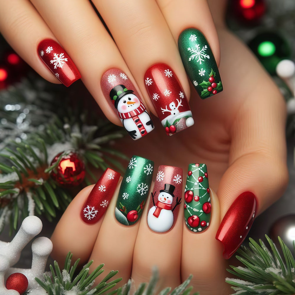 Festive artificial nails with Christmas motifs Kalsten