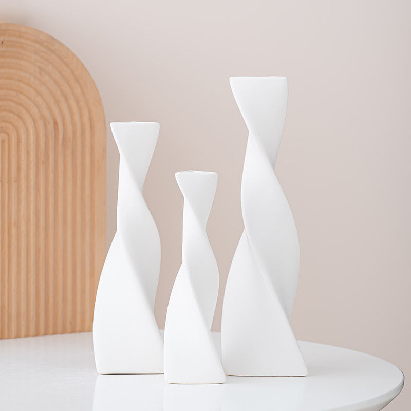 Modern Twisted Ceramic Flower Vase