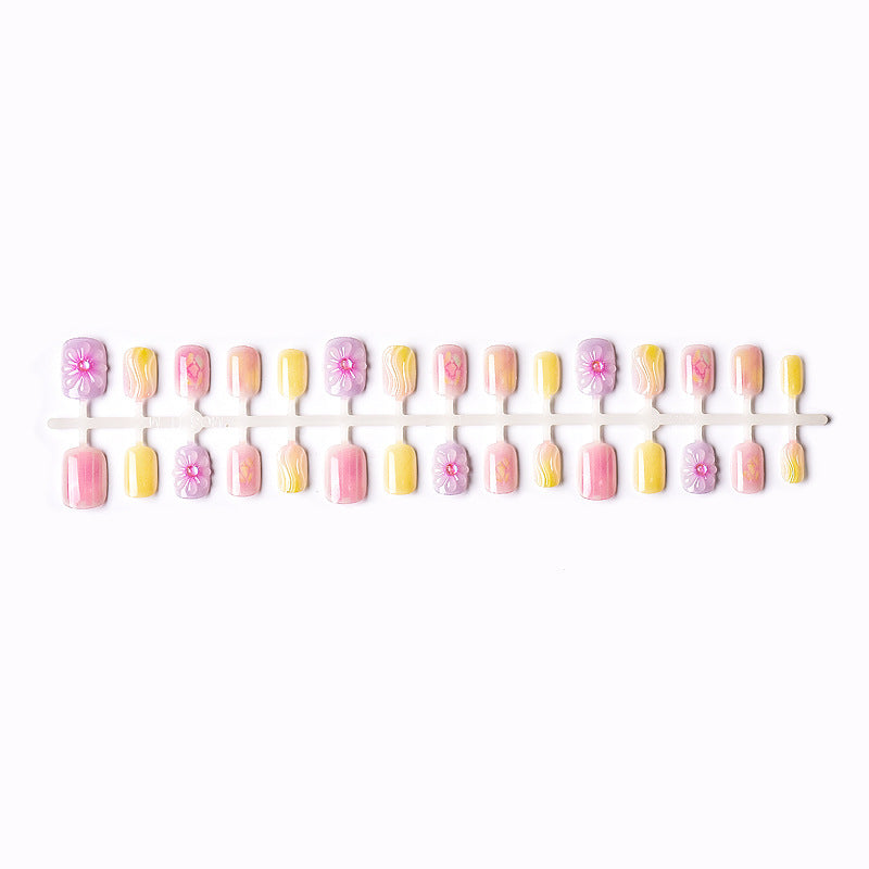 Artistic Floral Press-On Nails Set Kalsten