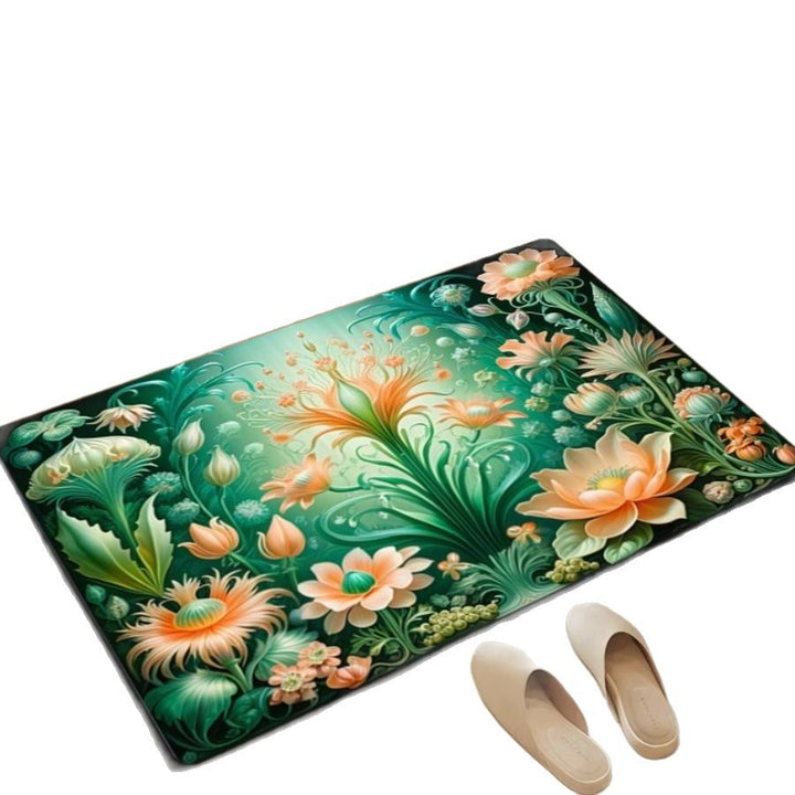 Floral Design Bath Mat Kalsten