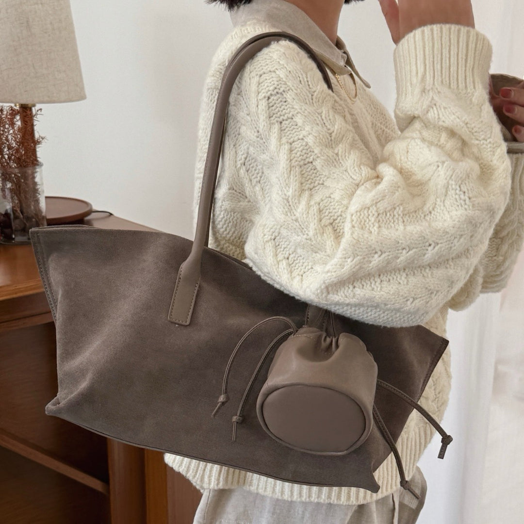Casual Suede Tote Bag