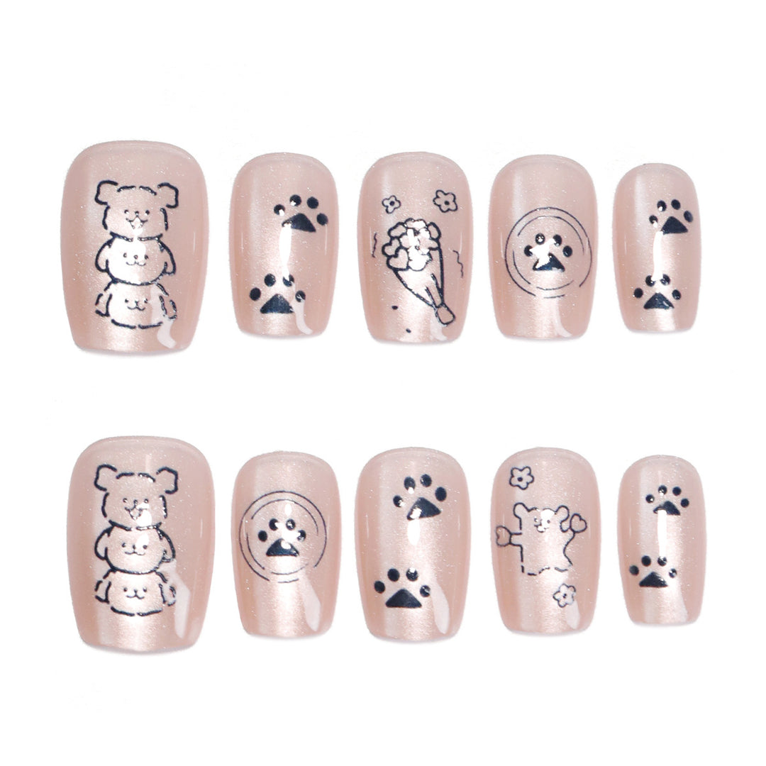 Artificial nail art with playful animal motifs Kalsten