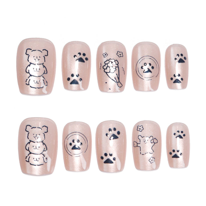 Artificial nail art with playful animal motifs Kalsten