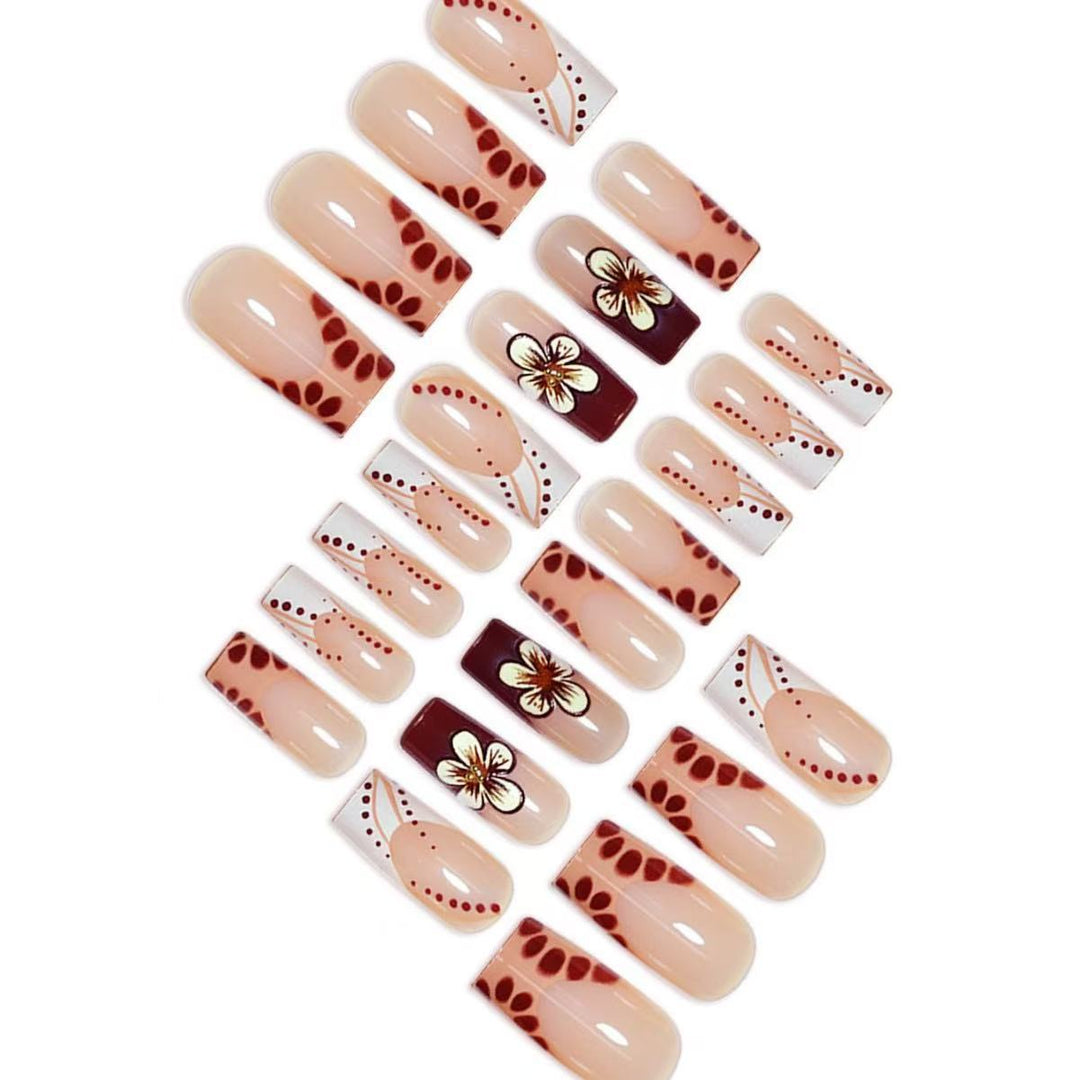 Artistic Floral Themed Acrylic Nail Set Kalsten
