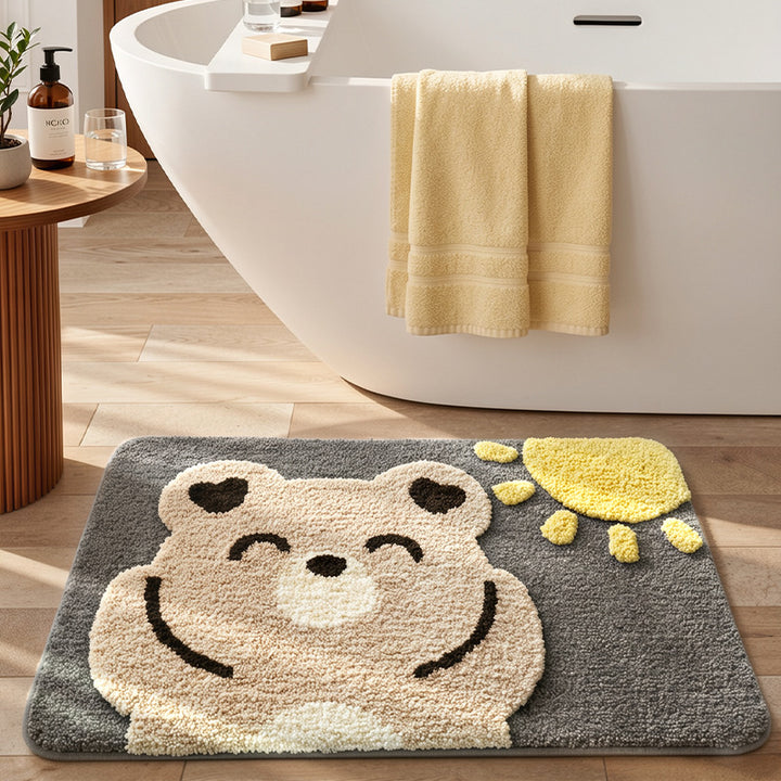 Plush Cartoon Cat Bath Mat