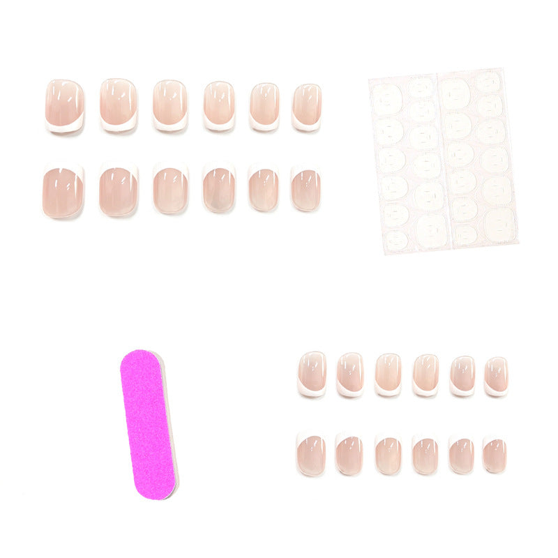 Elegant French Tip Acrylic Nail Set Kalsten