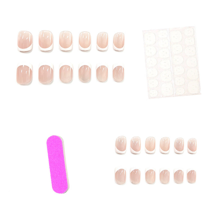 Elegant French Tip Acrylic Nail Set Kalsten