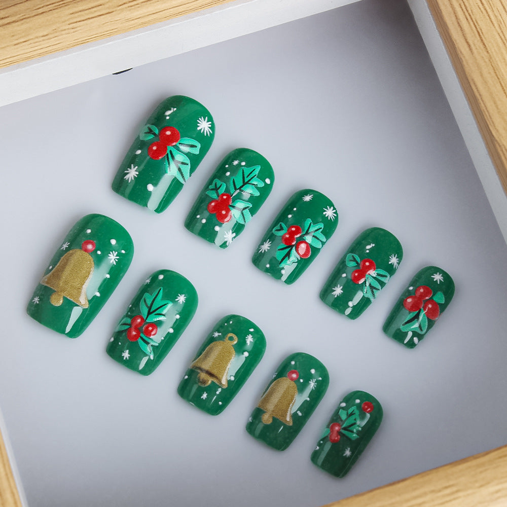 Festive Holiday-Themed Press-On Nail Art Kalsten 1787543135