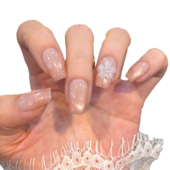 Floral Embellished Press-On Nail Set Kalsten