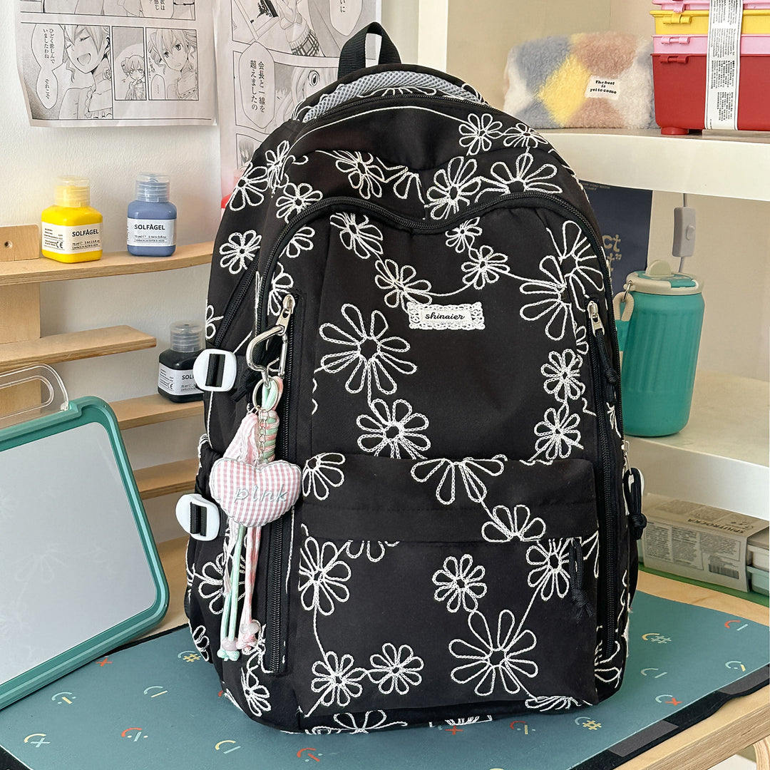 Embroidered Floral Patterned Backpack Kalsten