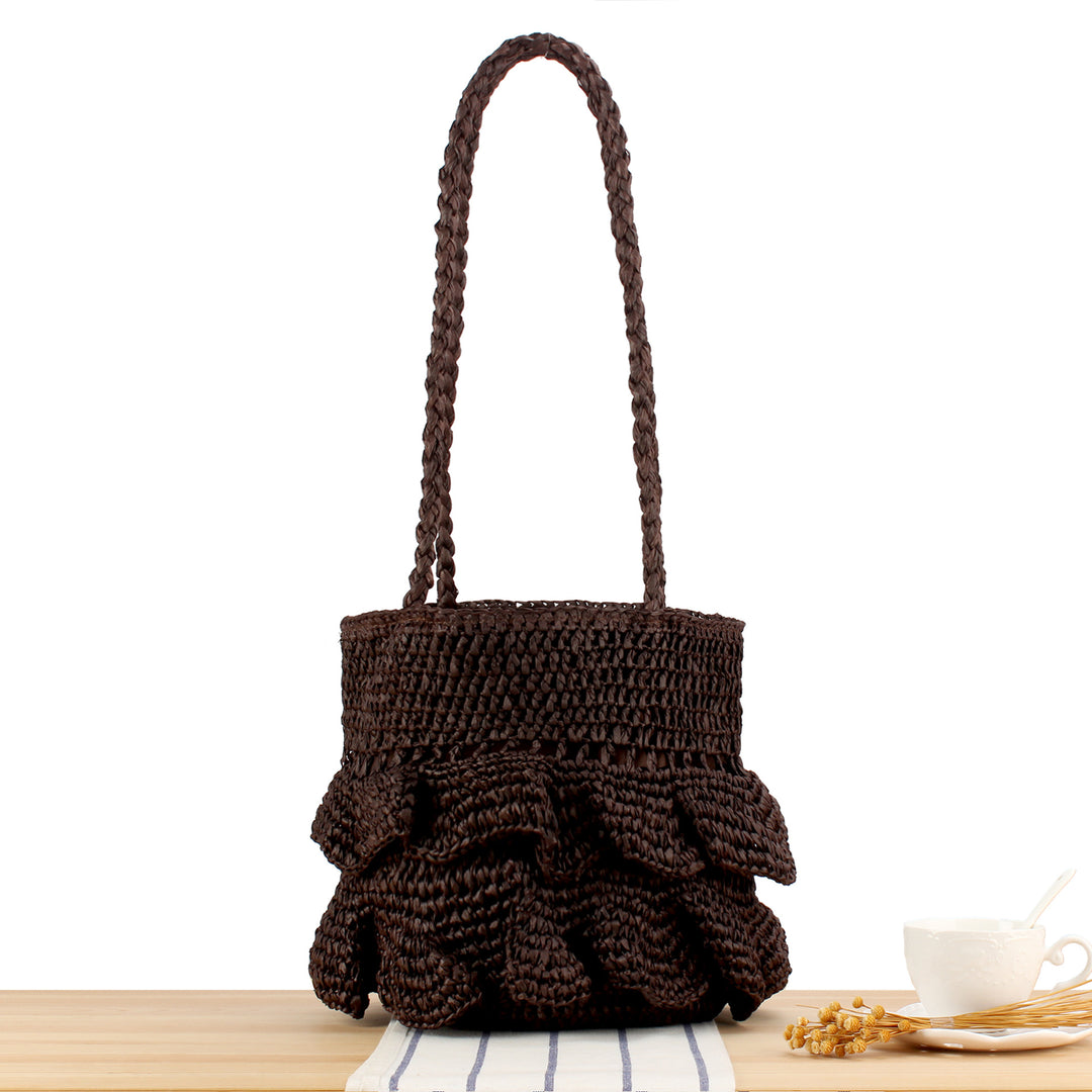 Fashionable Braided Bag with Ruffles Kalsten