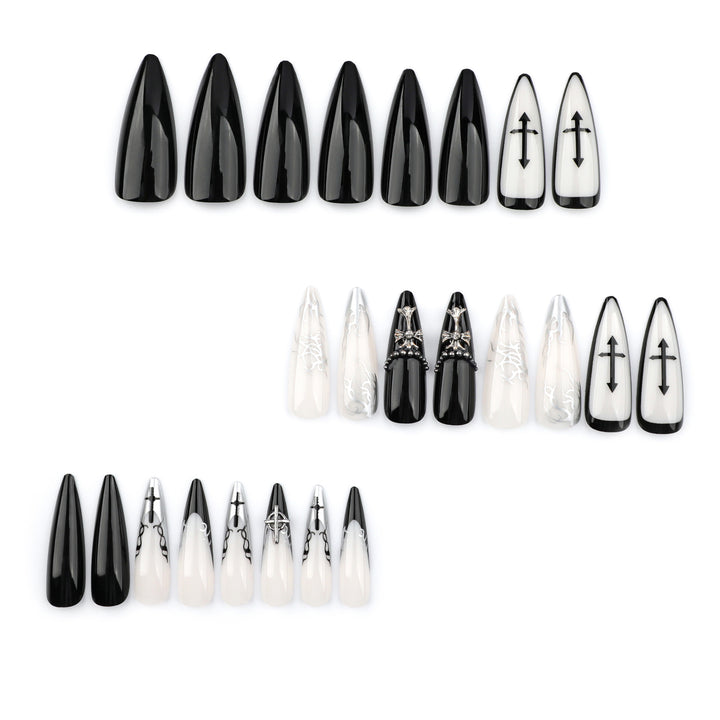 Artistic stiletto nails with unique 3D details and elegant accents Kalsten