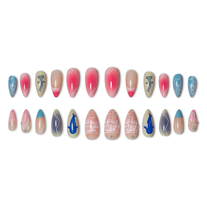 Artistic Marine-Inspired Nail Design Kalsten