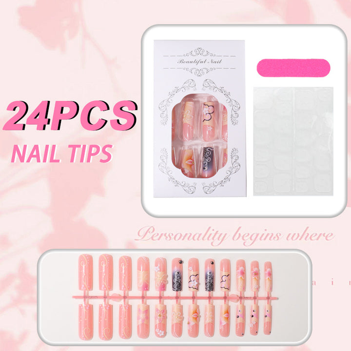 Floral Themed Press-On Nail Art Set Kalsten