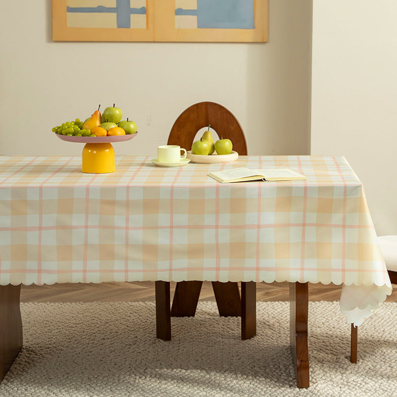 Wipeable tablecloth with star pattern and wavy hem Kalsten