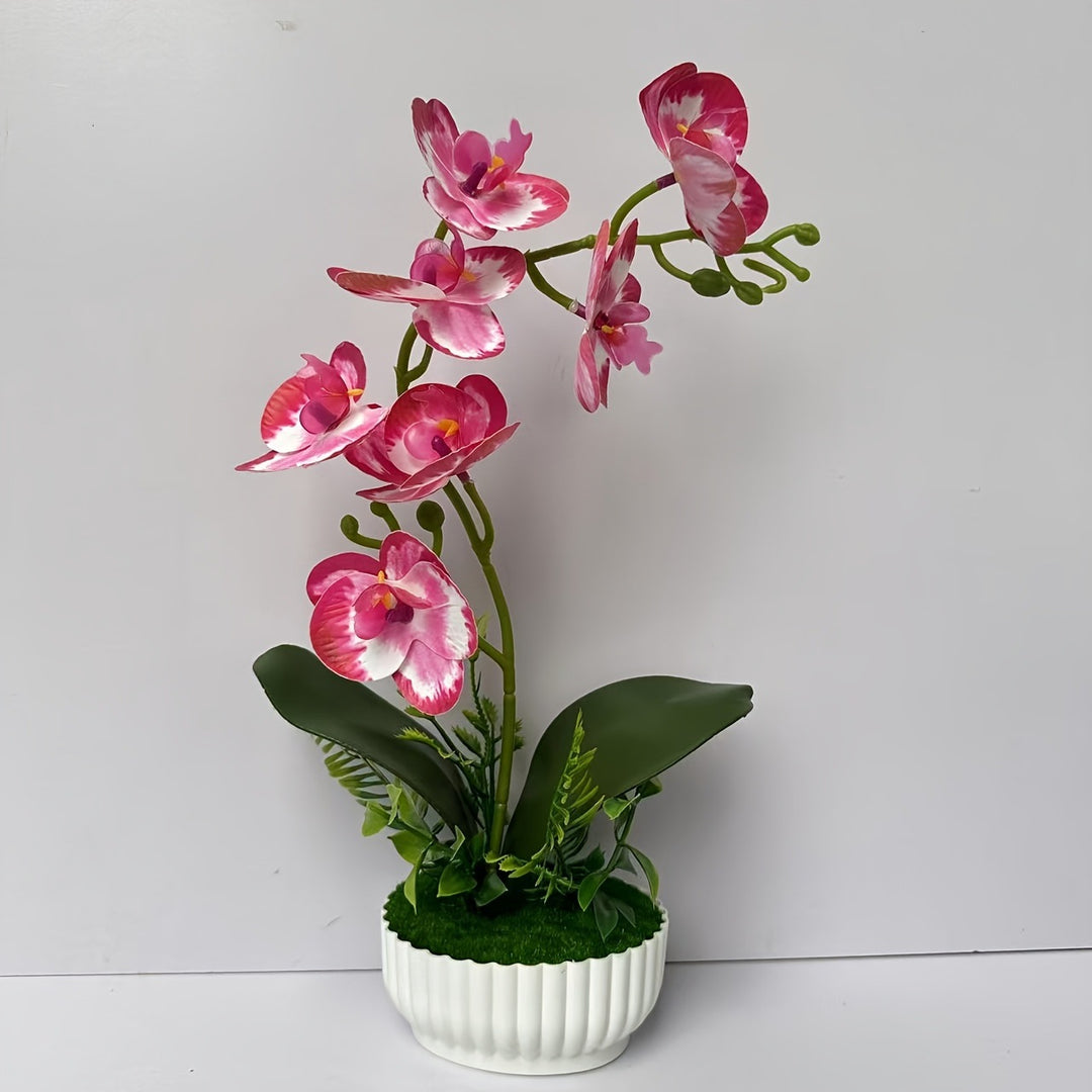 Elegant Faux Orchid Arrangement for Indoor Decor Display