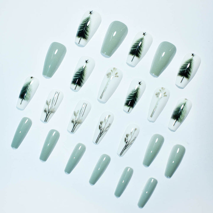 Artistic Botanical Press-On Nail Art Kalsten