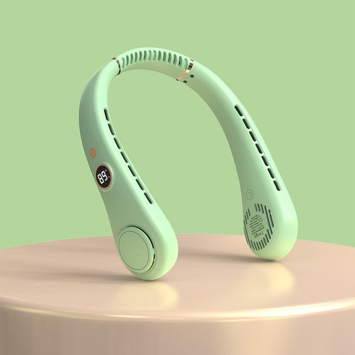 Cooling wearable bladeless neck fan with LED display and dual air outlets Kalsten