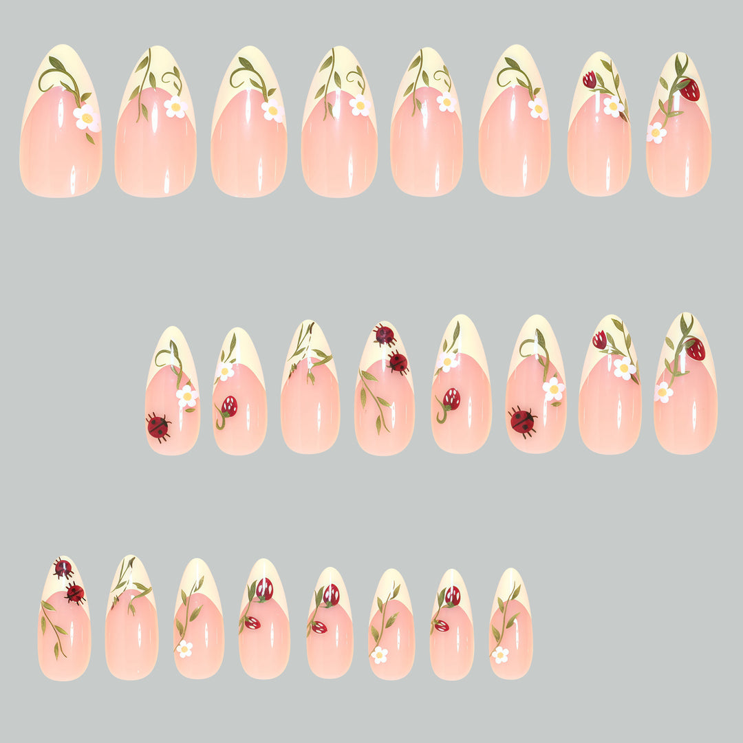 Artistic Floral Stiletto Nail Tips Kalsten
