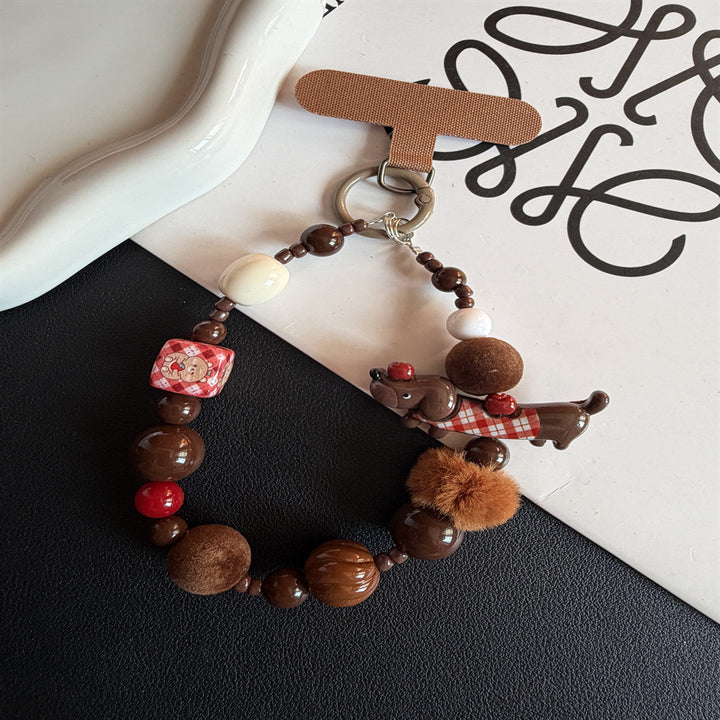 Playful Beaded Pet-Themed Keychain Kalsten