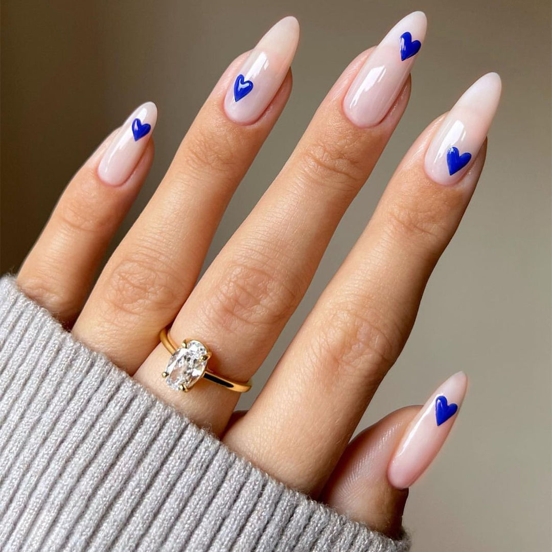 Acrylic nail set with stylish heart designs Kalsten