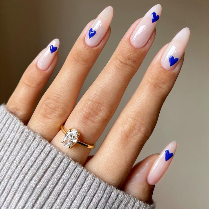Acrylic nail set with stylish heart designs Kalsten