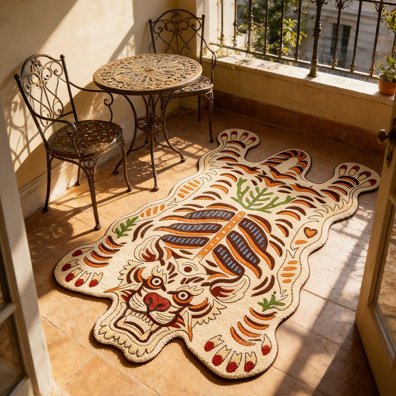 Artistic Tiger-Shaped Area Rug