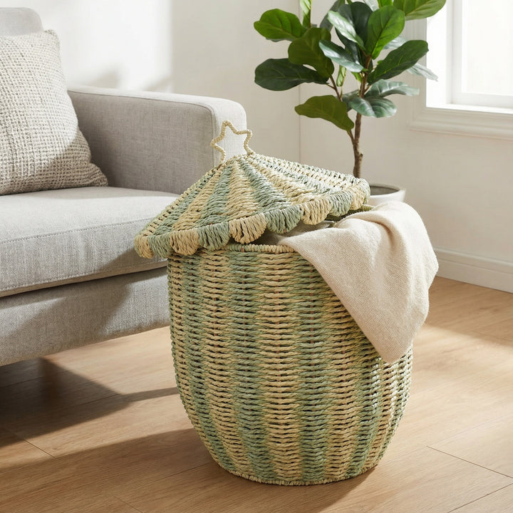 Basket with lid and decorative design Kalsten
