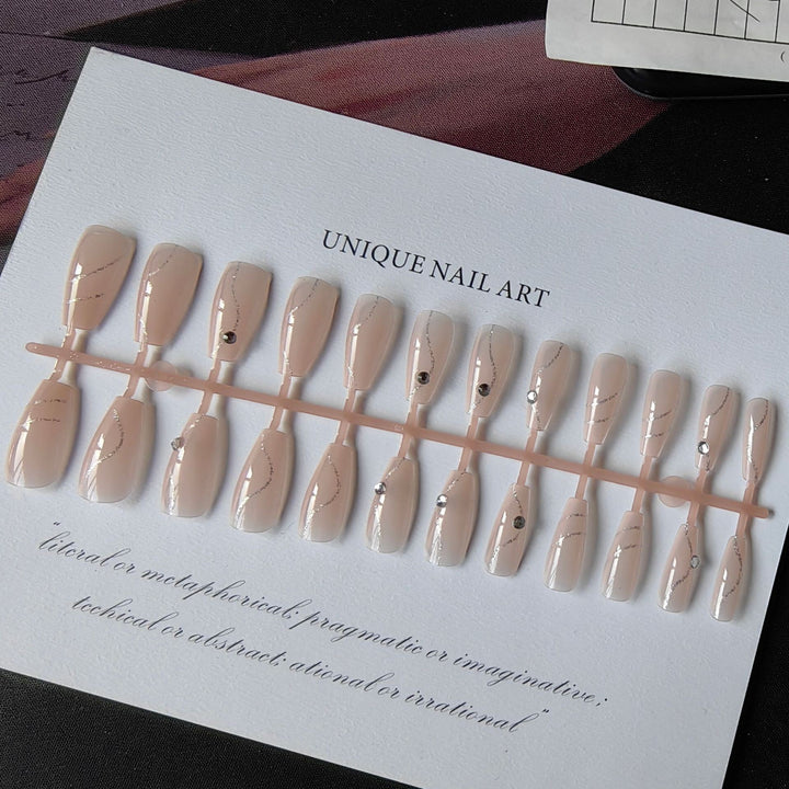 Glamorous artificial nails with decor Kalsten