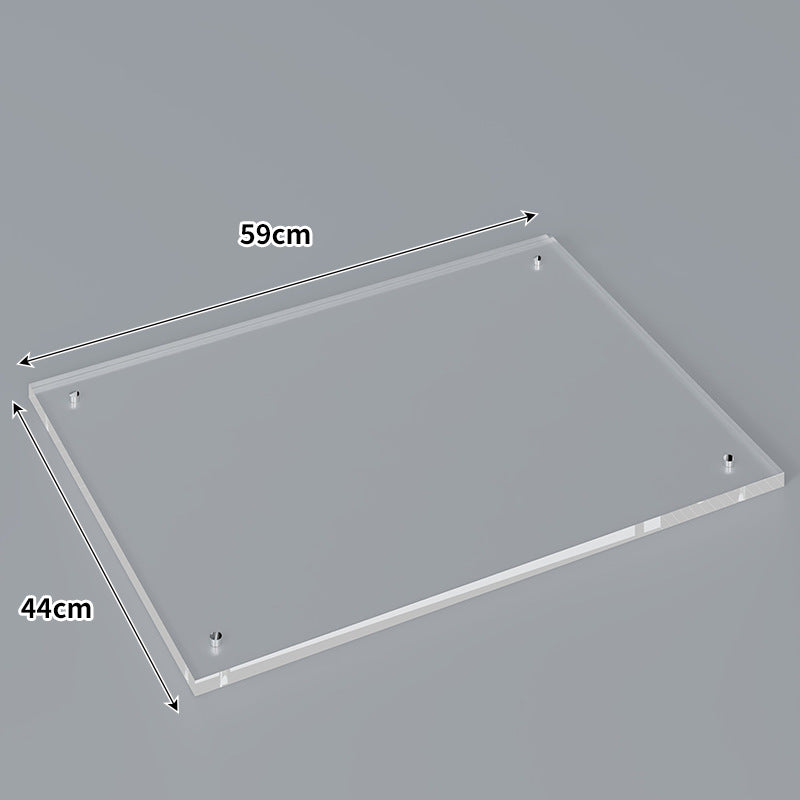 Large Wall-Mounted Clear Acrylic Floating Display Shelf Panel with Pre-Drilled Standoffs