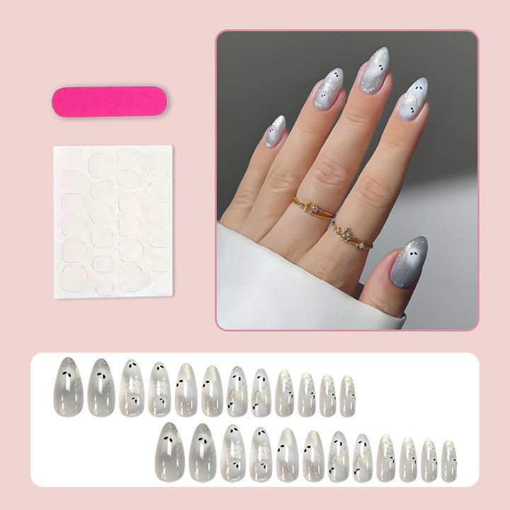 Art nail set with unique spooky designs Kalsten