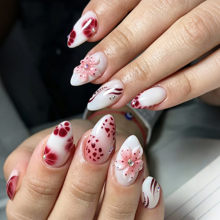 Floral-Inspired Press-On Nail Art Set