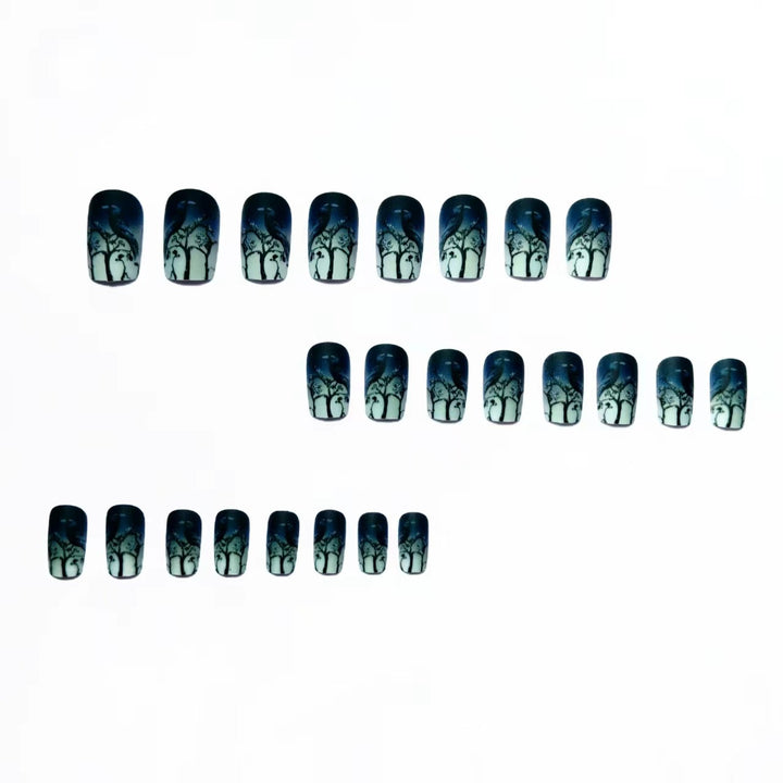 Creative skull and crow design artificial nails Kalsten