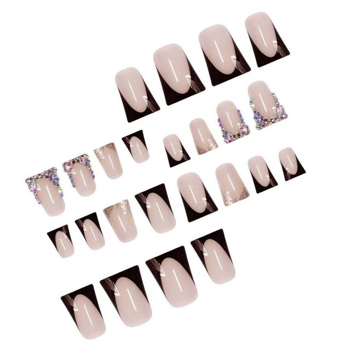 Decorative Press-On Nail Extensions with Gem Accents Kalsten