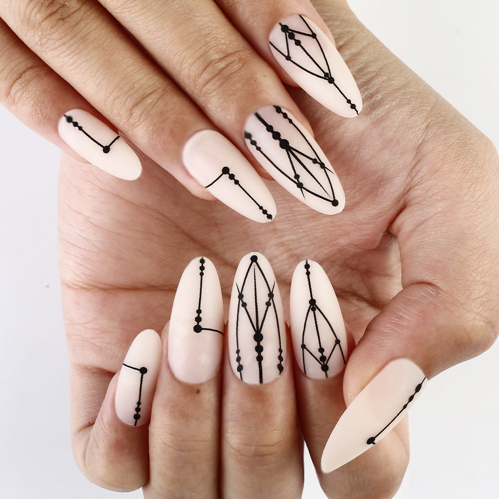 Artistic Geometric Press-On Nails Kalsten