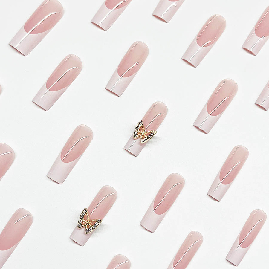 Elegant artificial nail set with butterfly accents Kalsten