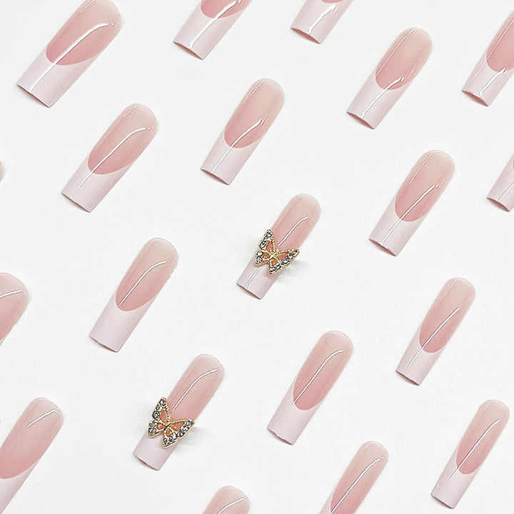 Elegant artificial nail set with butterfly accents Kalsten