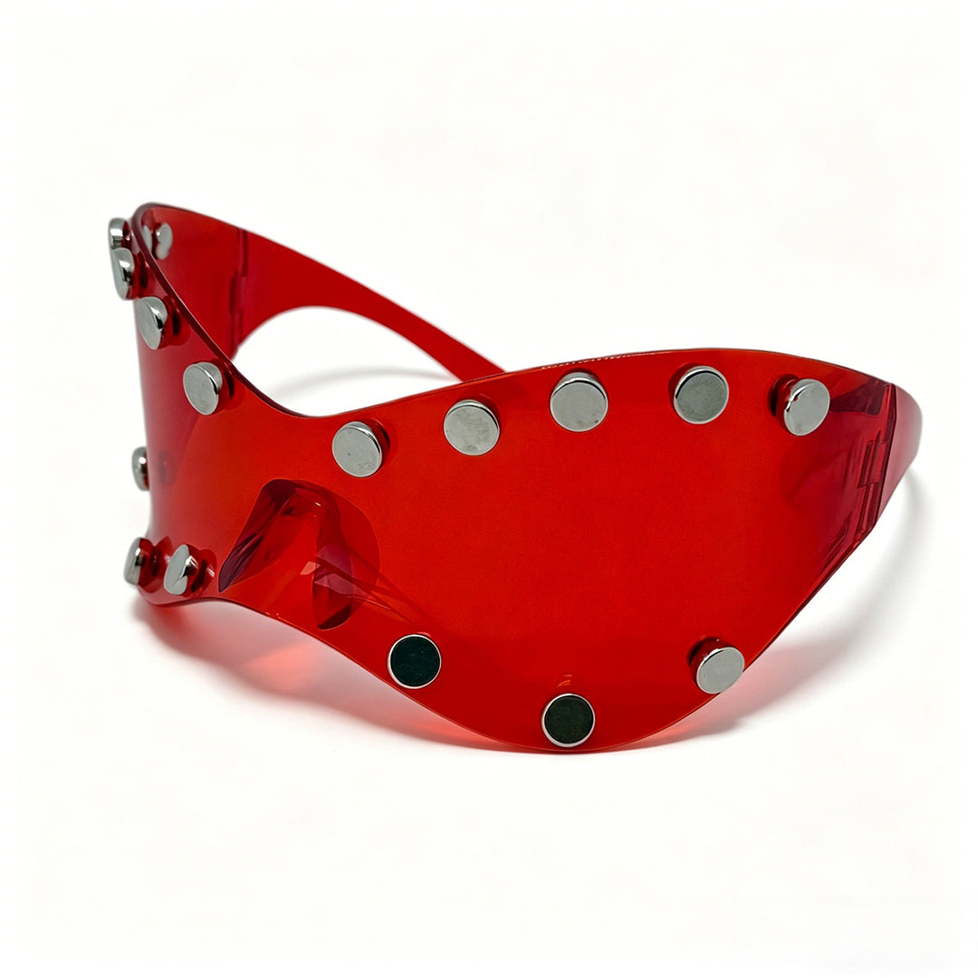Women's futuristic designer sunglasses with decorative metal elements Kalsten