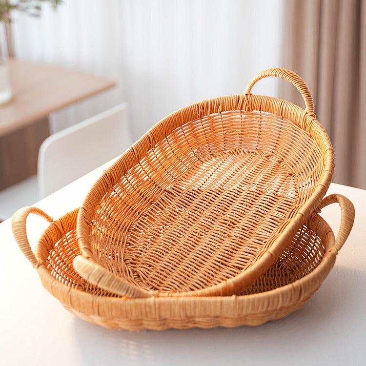 Handcrafted Round Wicker Fruit Bowl Kalsten