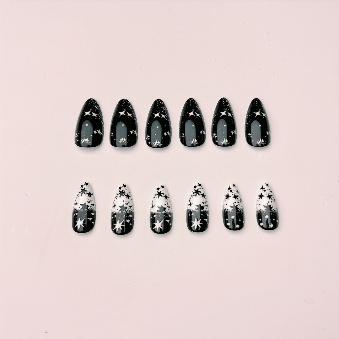 Artificial nail set with star motif Kalsten