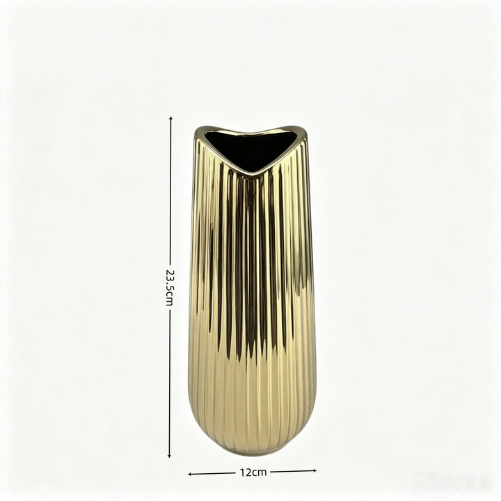 Modern Ribbed Ceramic Vase