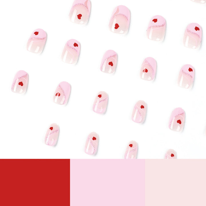 Artistic Nail Extensions with Heart Motif Kalsten