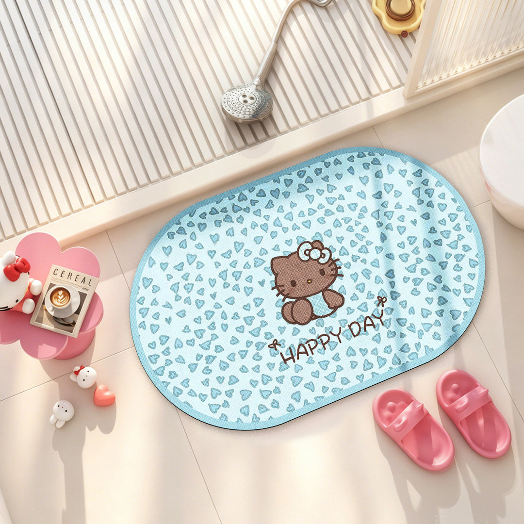Cute Cartoon-Themed Plush Bath Mat