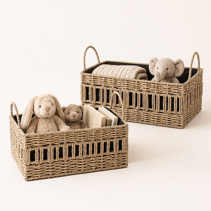 Versatile storage basket made of natural material Kalsten