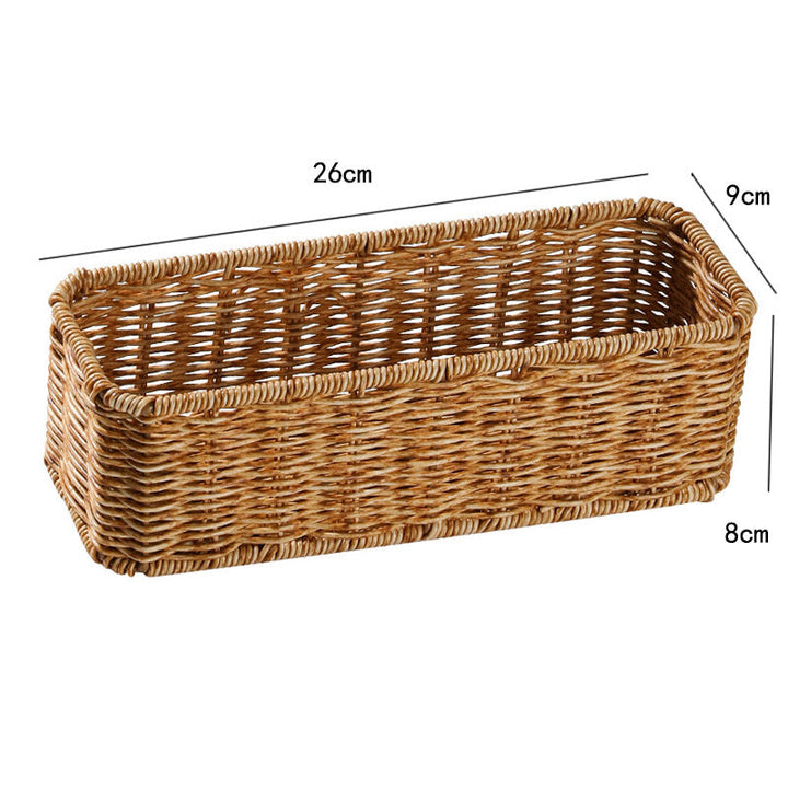 Handwoven Rectangular Wicker Storage Basket Kalsten