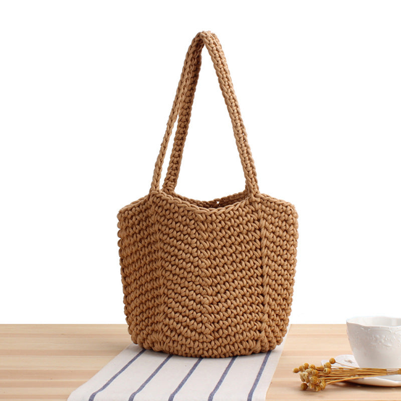 Handbag Made of Handcrafted Macrame with Textured Design Kalsten