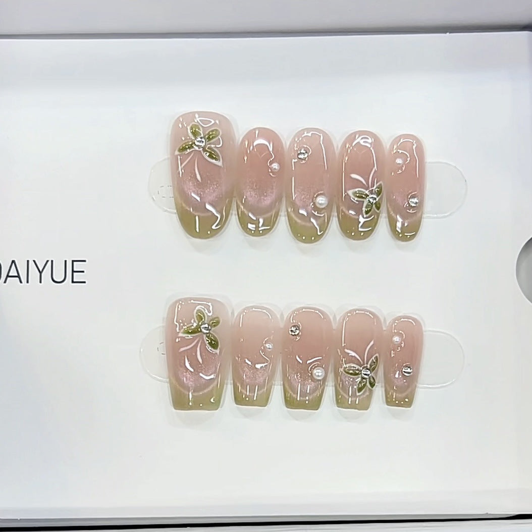 Elegant Floral Press-On Nail Art Kalsten