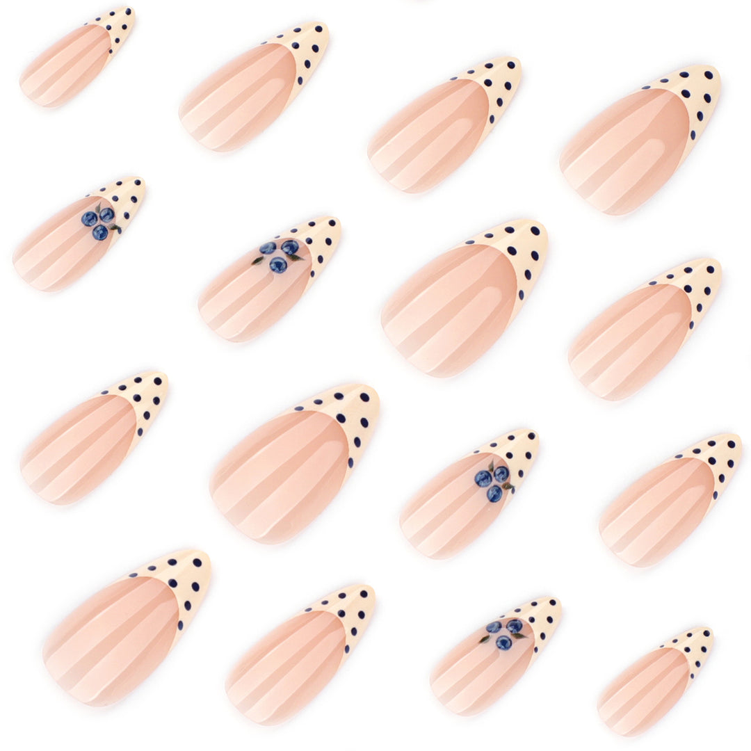 Artful Nail Extensions with Delicate Flower and Dot Design Kalsten