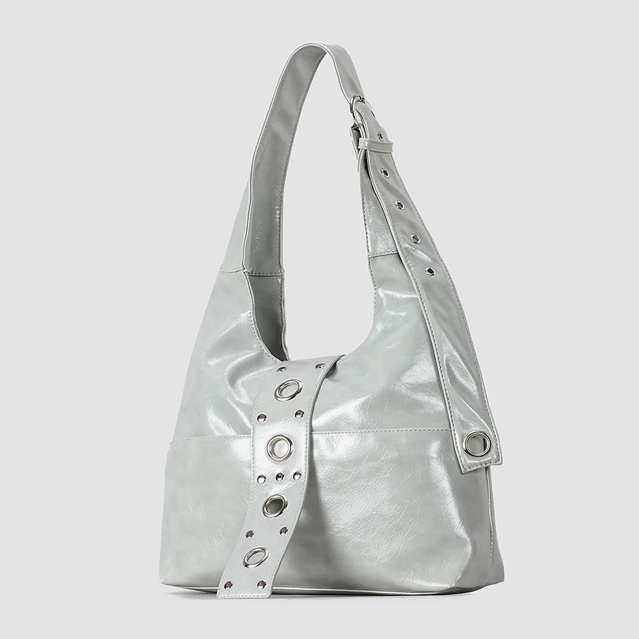 Sleek Patent Leather Hobo Bag