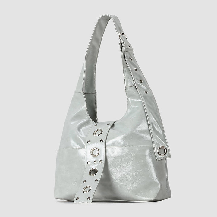 Sleek Patent Leather Hobo Bag